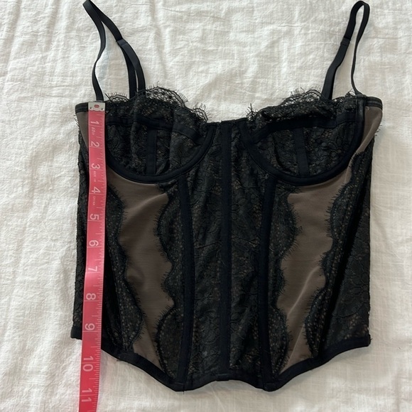 Urban Outfitters Out from Under Modern Love Corset Lace Small Washed Black - Picture 13 of 16